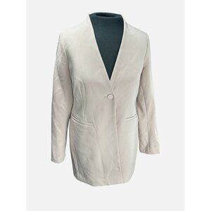 Alfani Womens Pink Single-Button Long Blazer Jacket 2P Polyester Blend Made In V